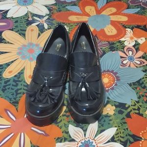 Black loafer platforms